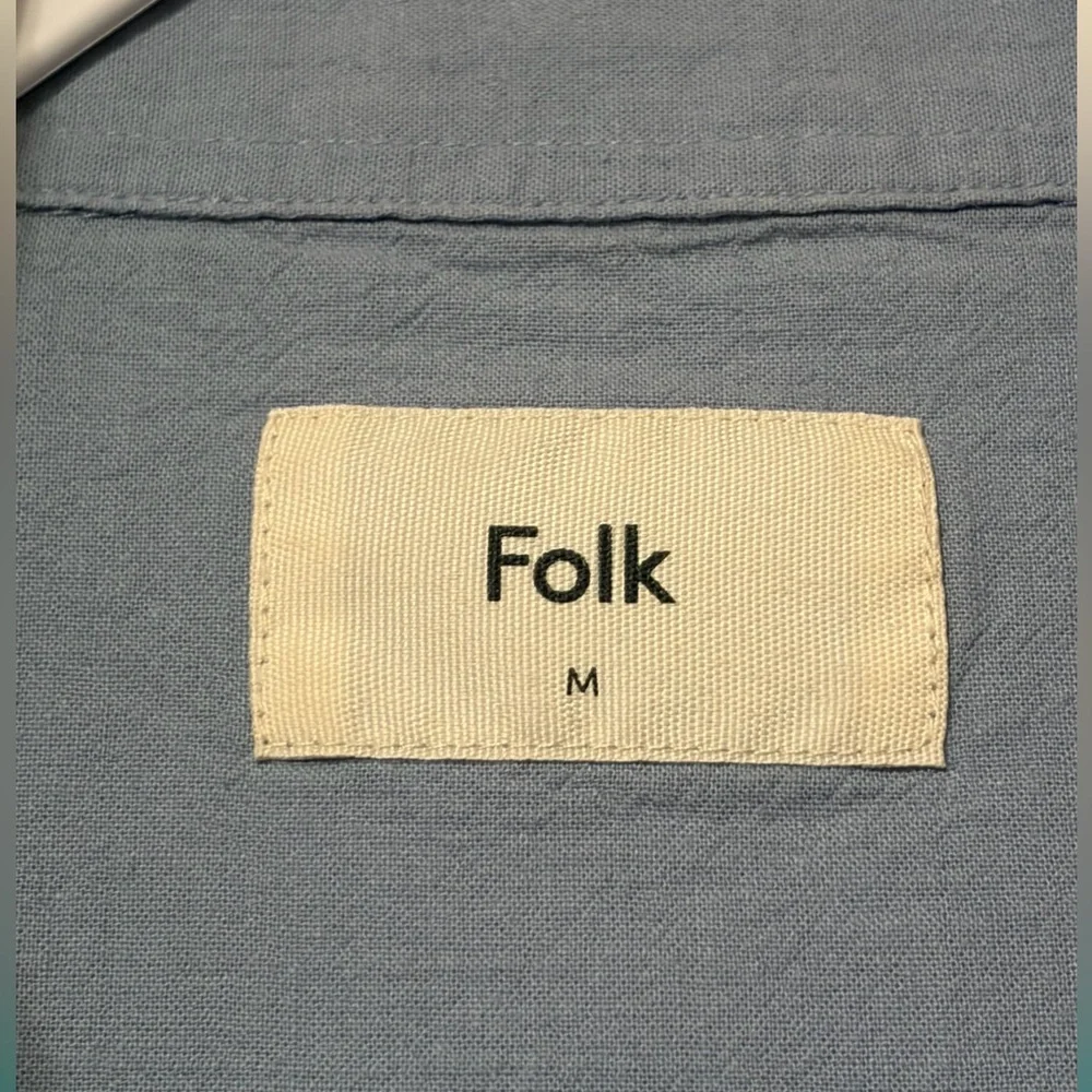 Folk Kota Men's Linen Blend Camp Shirt Embroidered - Picture 3 of 5